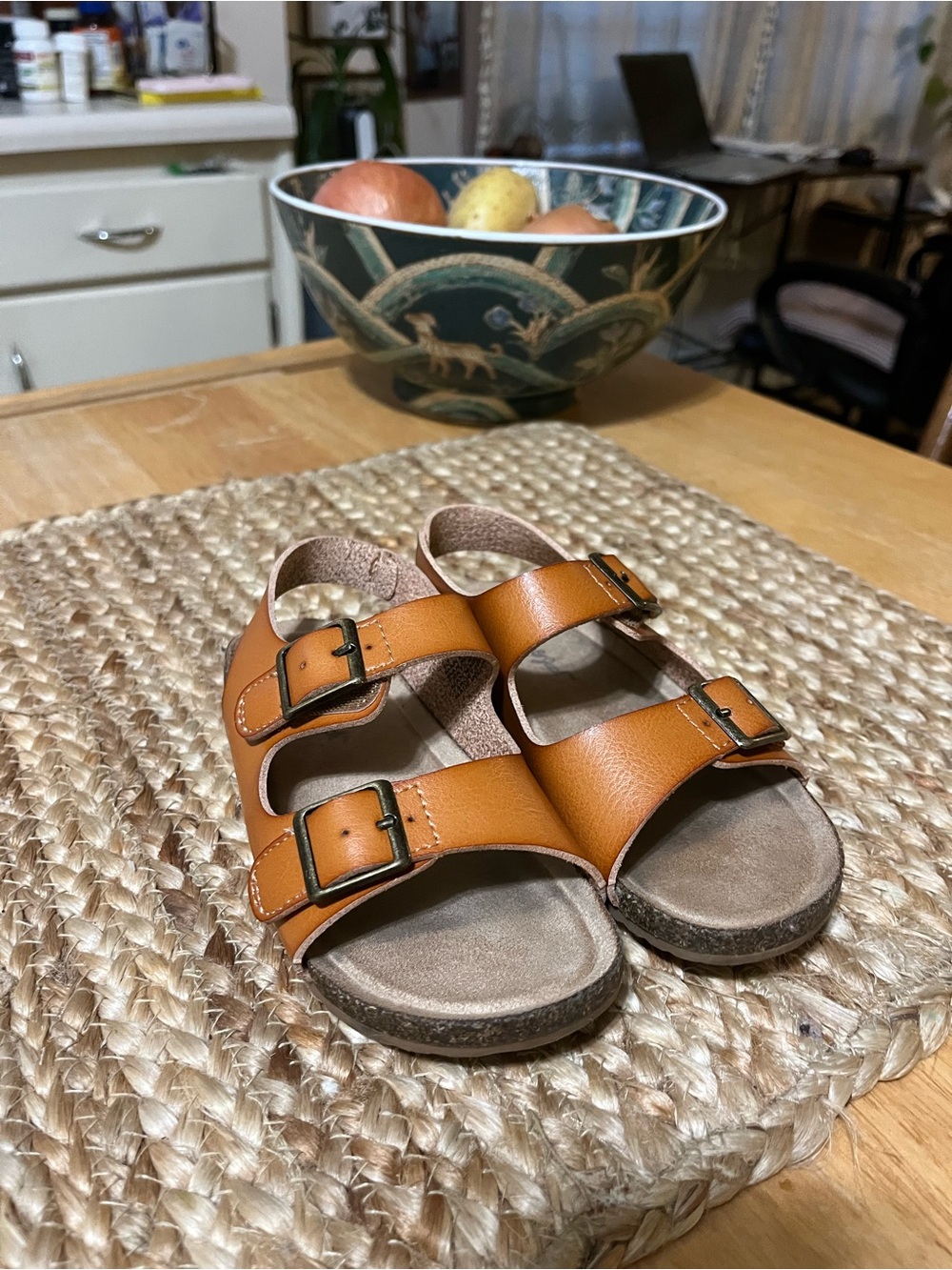 Cat & Jack Kids Double-Buckle Sandals in Tan Brown